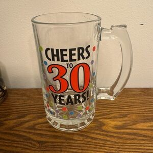 Cheers to 30 Years! Glass Beer Mug